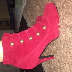 Red bootie heels